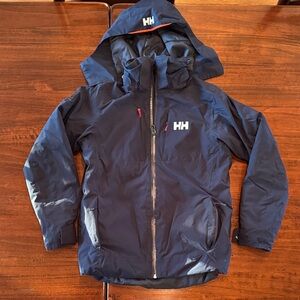 Helly Hansen Juniors’ Alpha Ski Jacket - Navy with Red Accents
